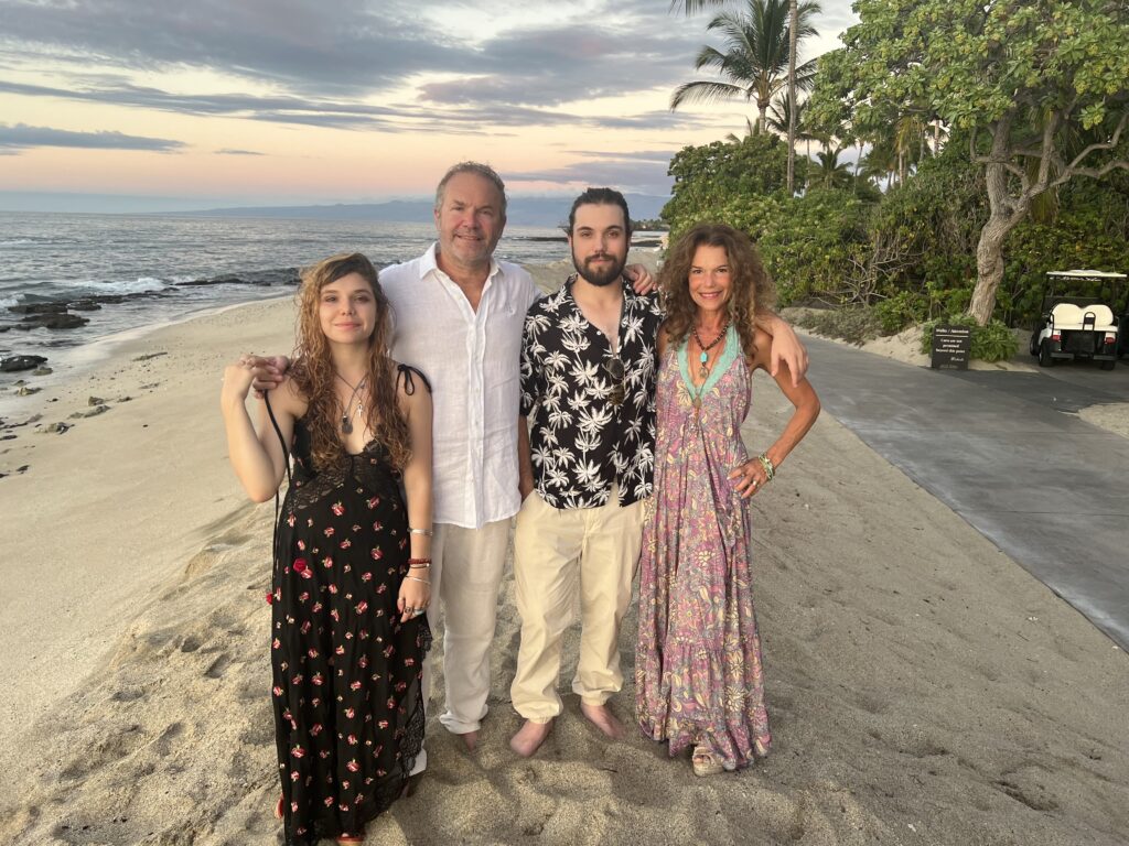 Carla Ondrasik with her family on the beach