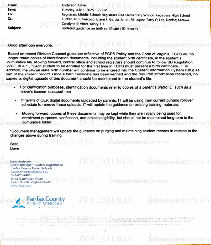 IW Features Exclusive FCPS Student Records Removal