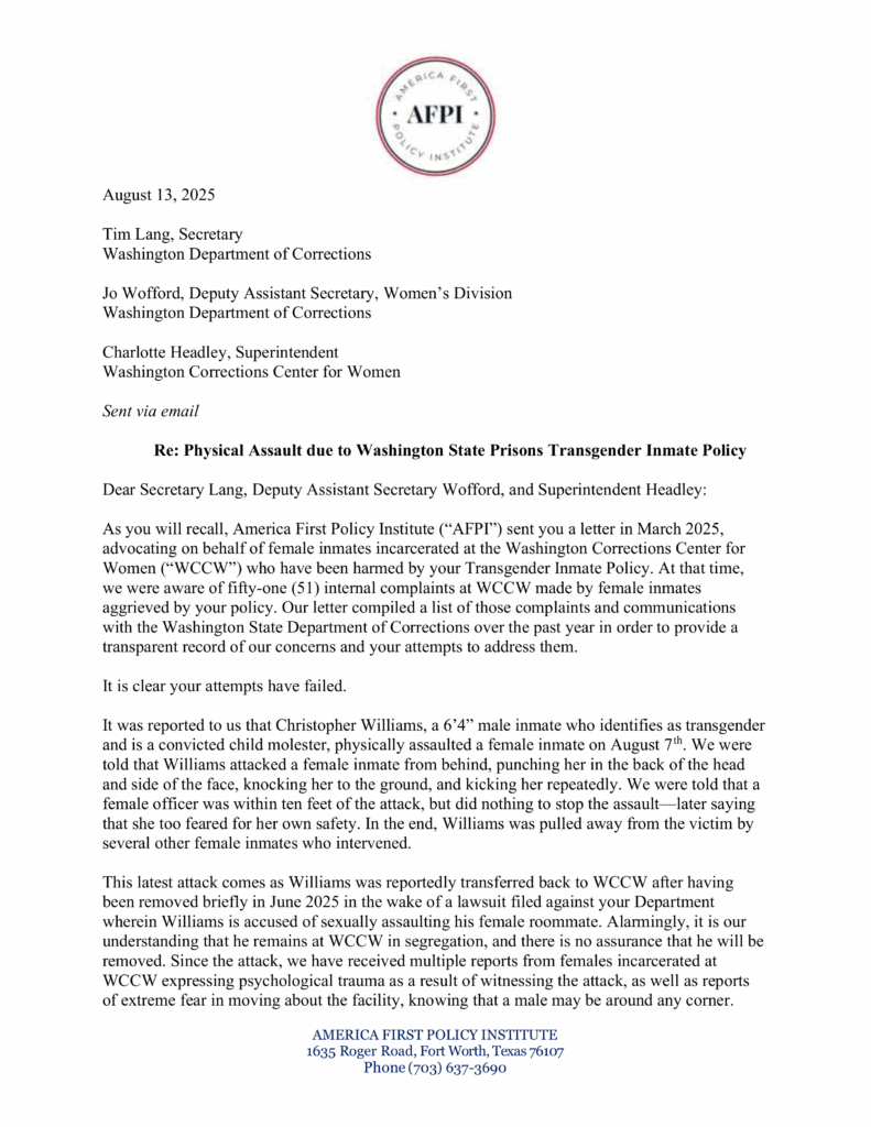 IW Features AFPI Letter to DOC Page1