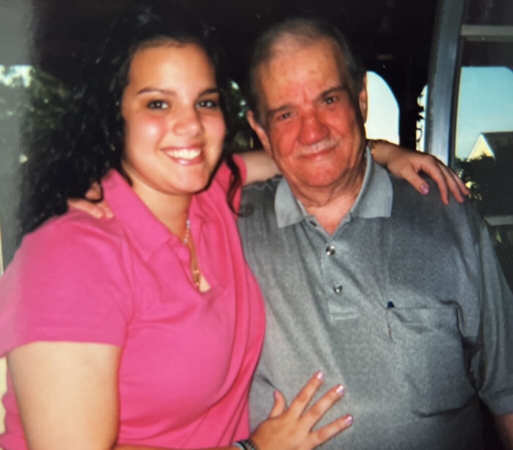 Andeliz Castillo and her grandfather