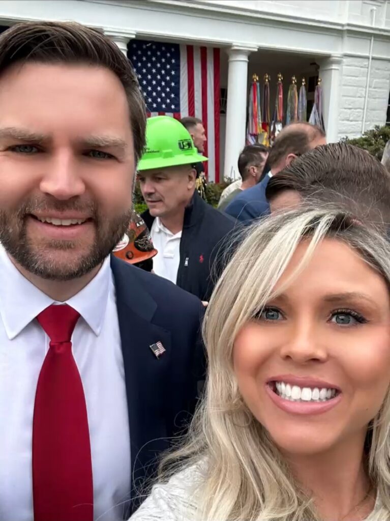 Sarah Phillips and Vice President JD Vance
