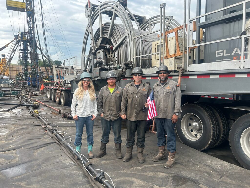 Sarah Phillips on a job site with Gladiator Energy
