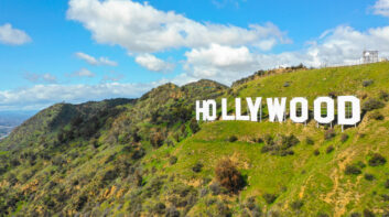 Aerial photo of the Hollywood sign a world famous tourist destination