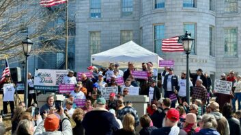 Maine Girl Dads 2025 Rally at the Capitol Steps in Augusta