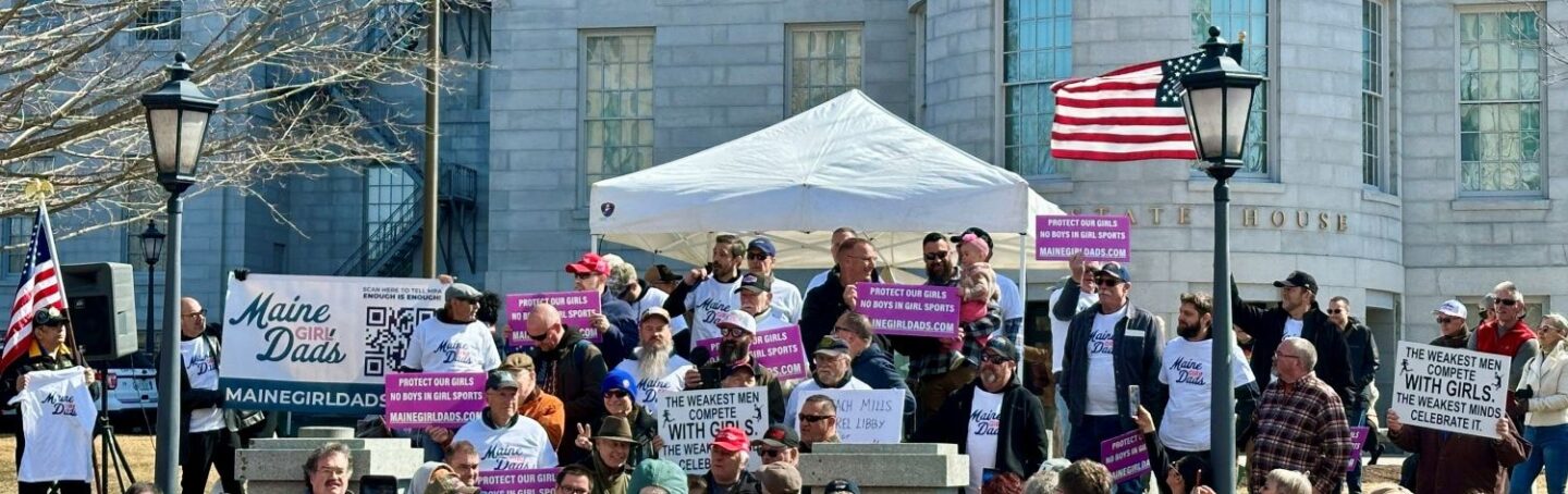 Maine Girl Dads 2025 Rally at the Capitol Steps in Augusta