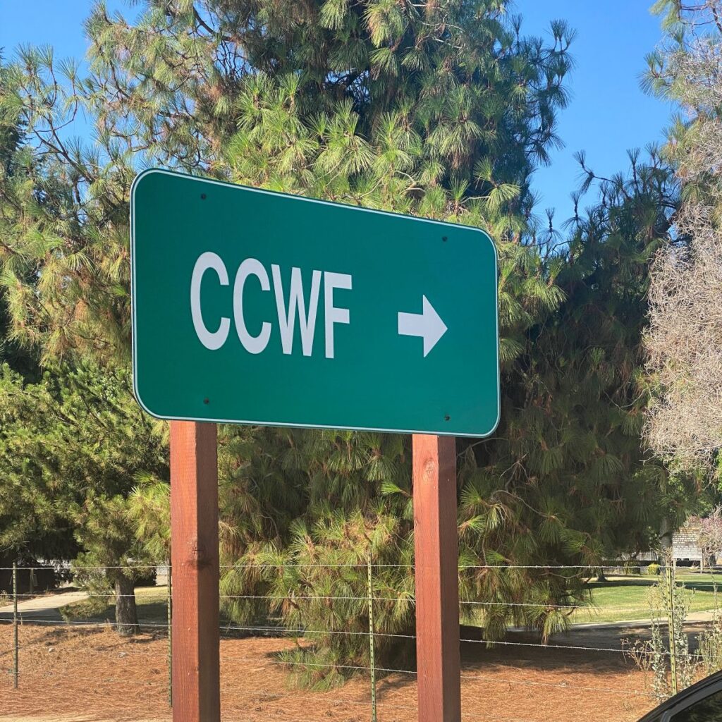 Road sign for Central California Women's Facility