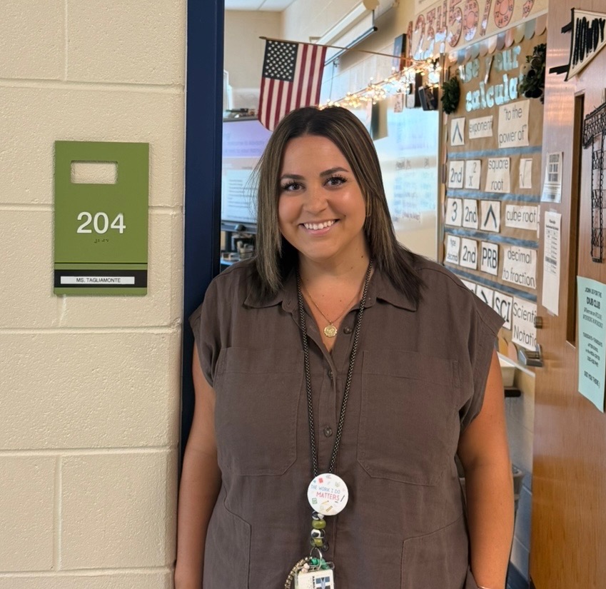 Gaby Tagliamonte standing in her classroom's doorway