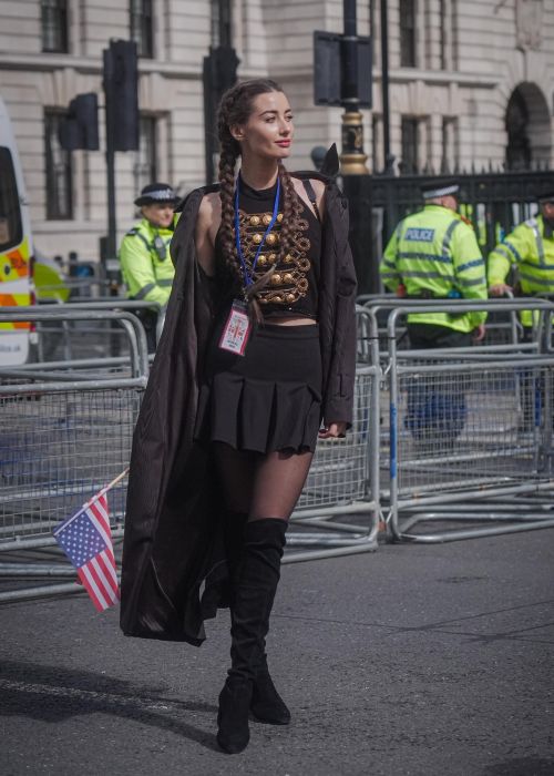 Jade Warwick standing on a closed road in the UK
