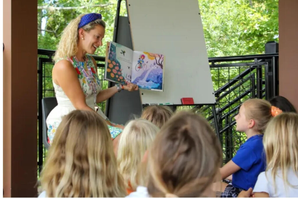 Monica Morton reading to her students