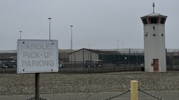 Parole sign outside a women's prison