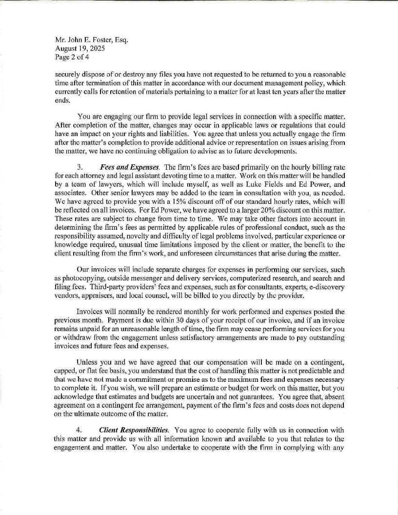 Fairfax County Public Schools King & Spalding Agreement Obtained by IW Features Page 2