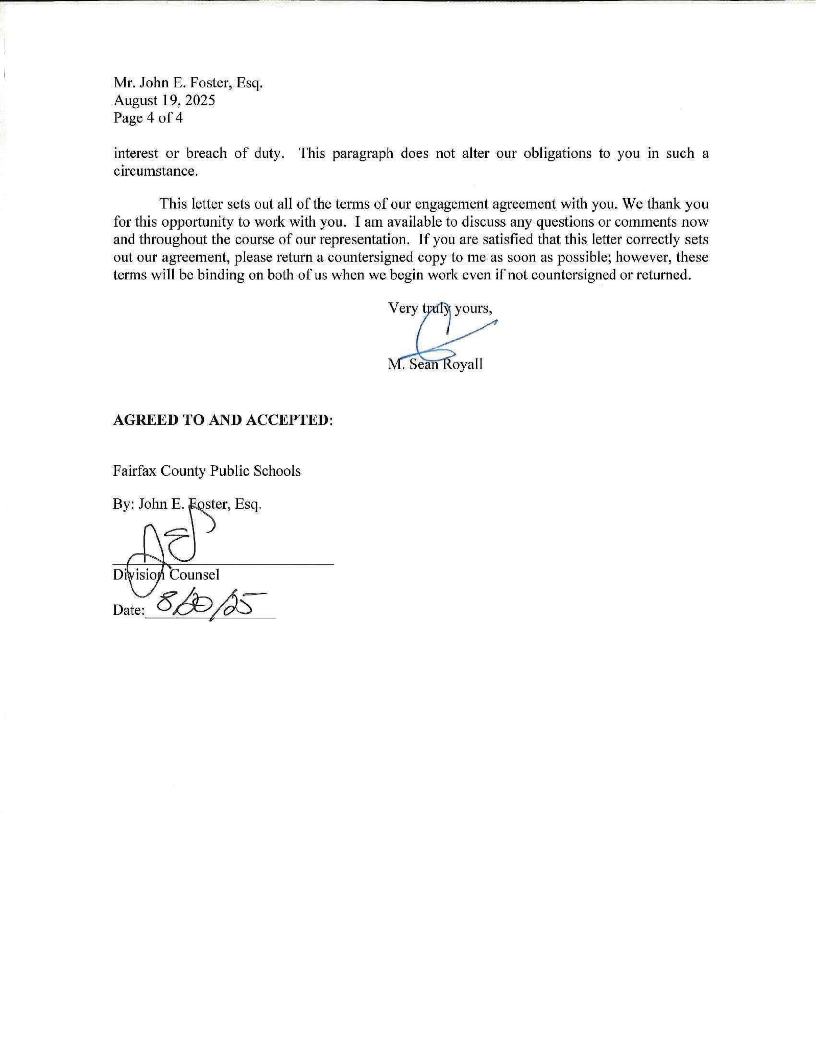 Fairfax County Public Schools King & Spalding Agreement Obtained by IW Features Page 4