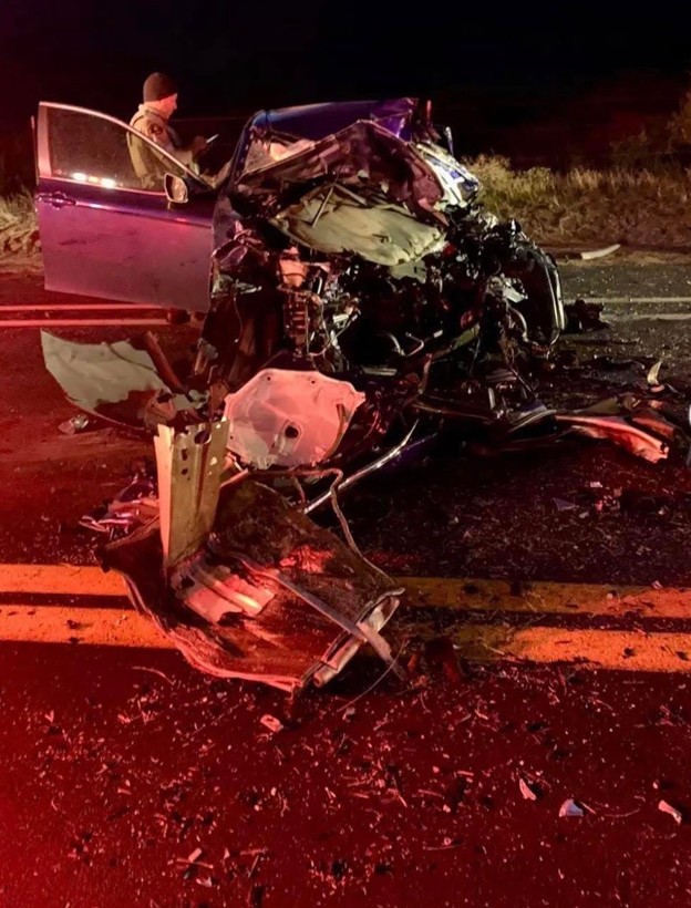 Oscar and Jackie Cruz Acencio car wreckage