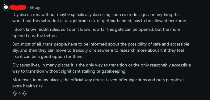 Comment promoting DIY Hormones Treatments