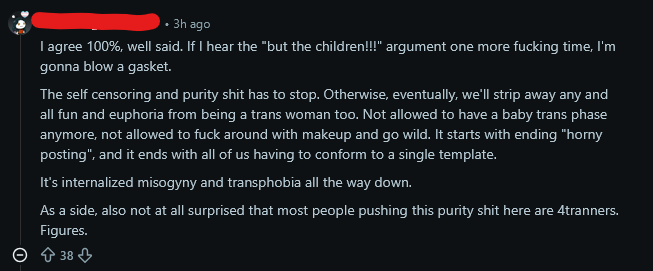 Comment promoting explicit content