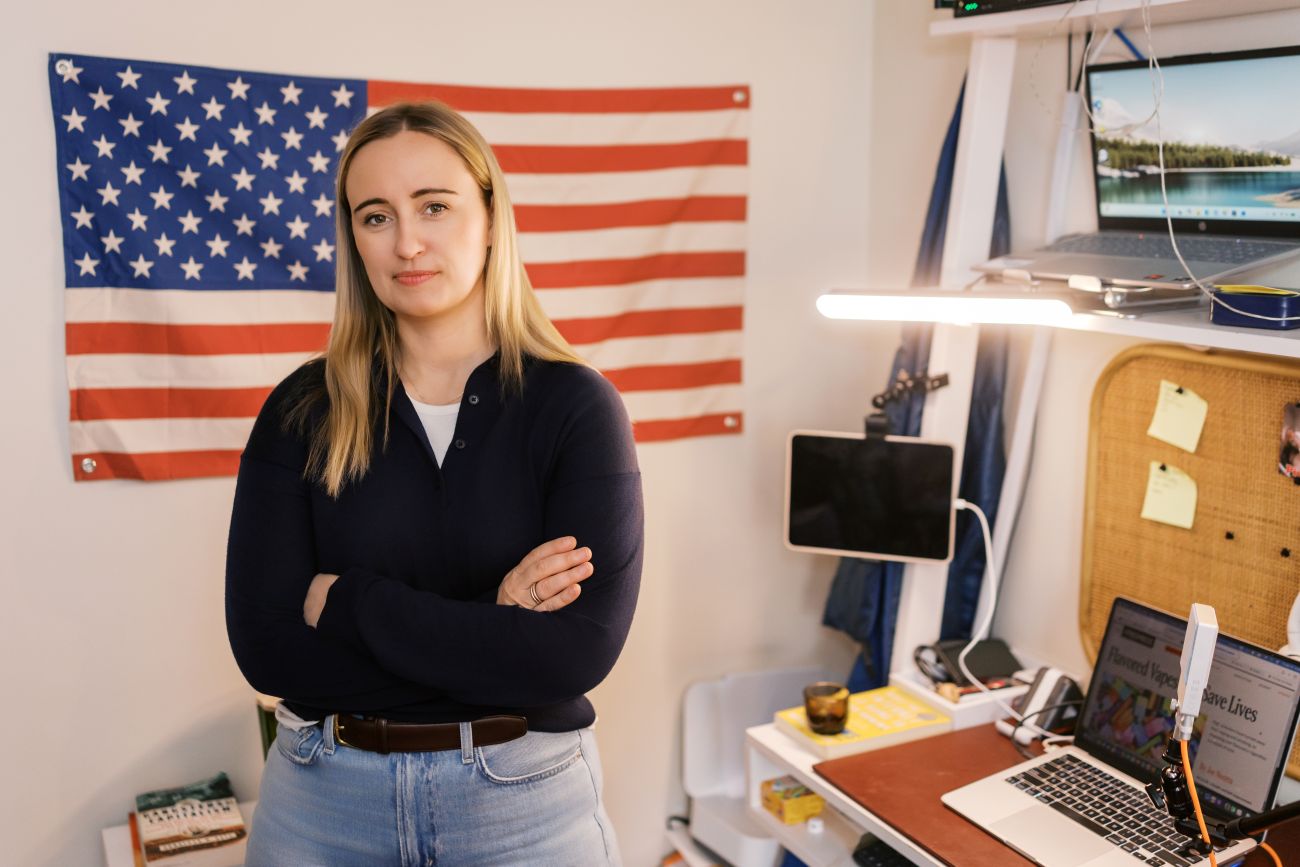 Emily Jashinsky in her at home studio