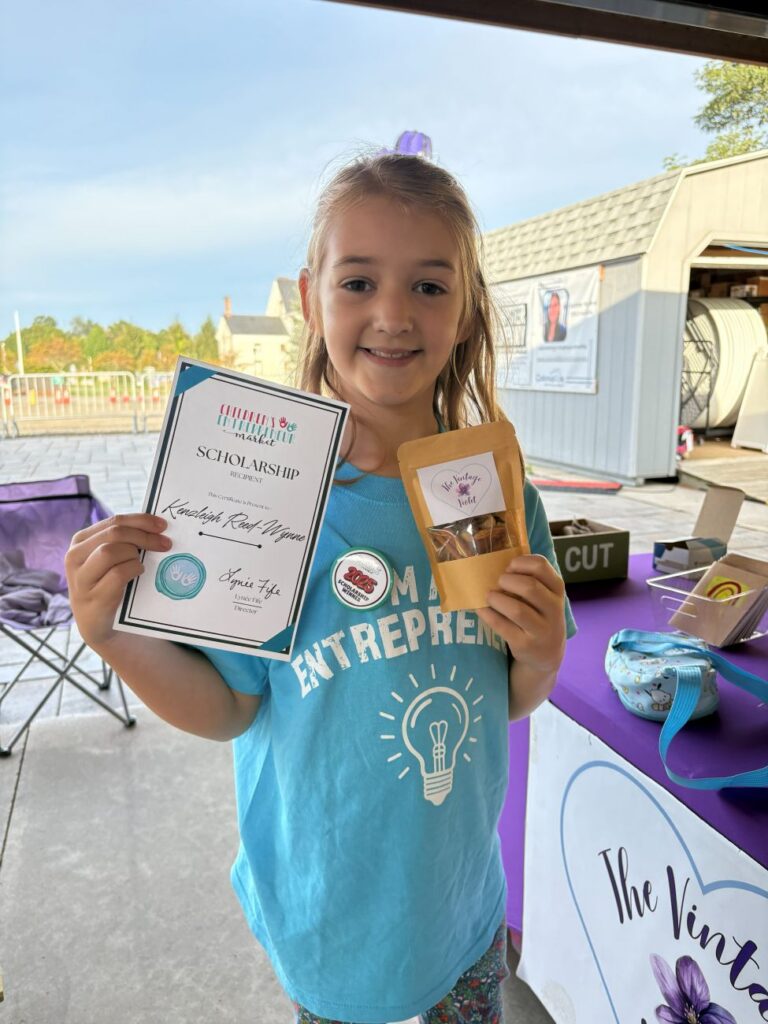 Kenzleigh Torres and her Children's Entrepreneurship Market Scholarship