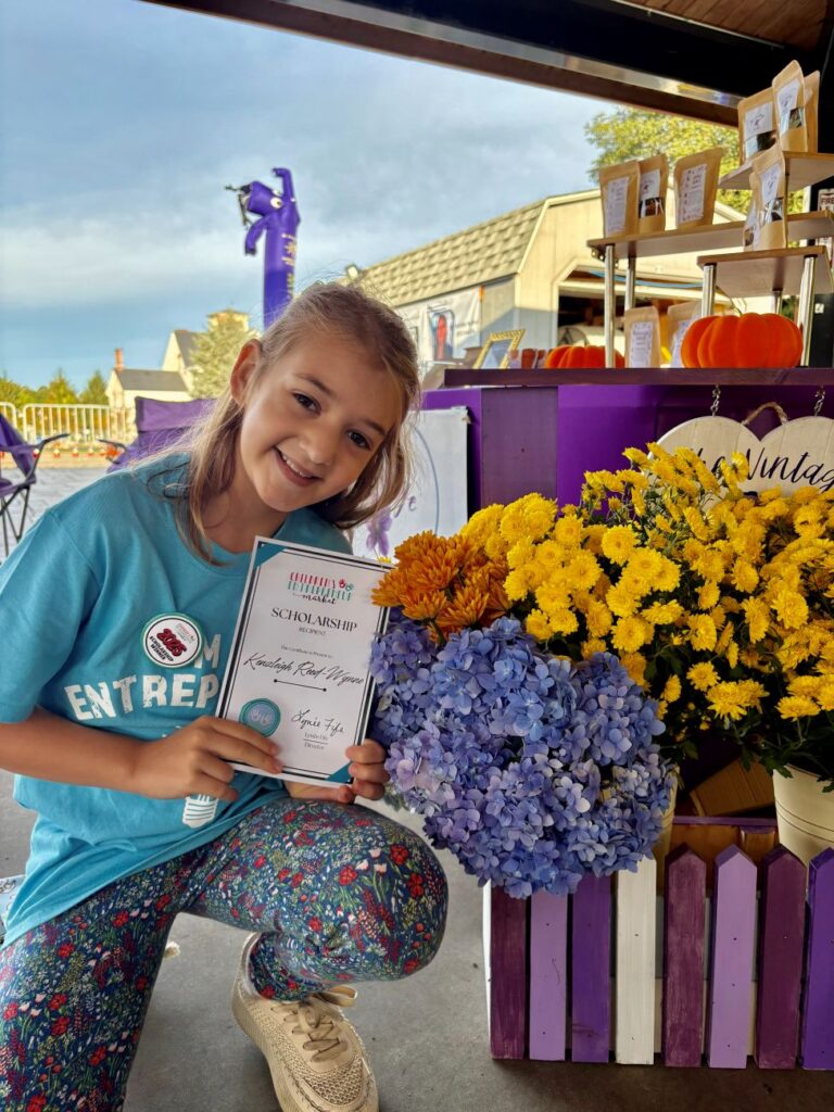 Kenzleigh and her Children's Entrepreneurship Market Scholarship