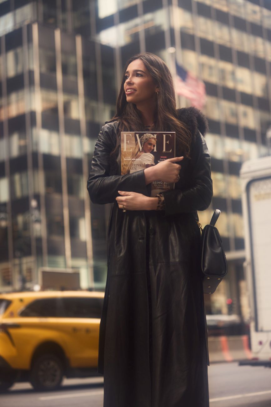 Brittany Hugoboom with Evie magazine in New York City