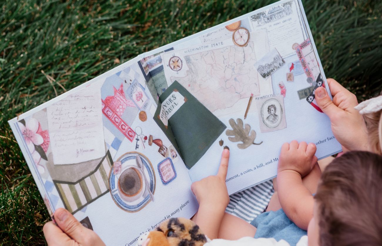 Katie Broussard reading to her children 2
