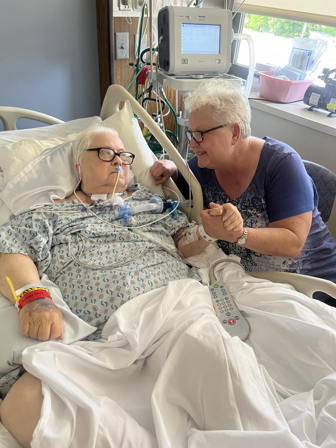 Judy in LTAC after her stroke in May 2024