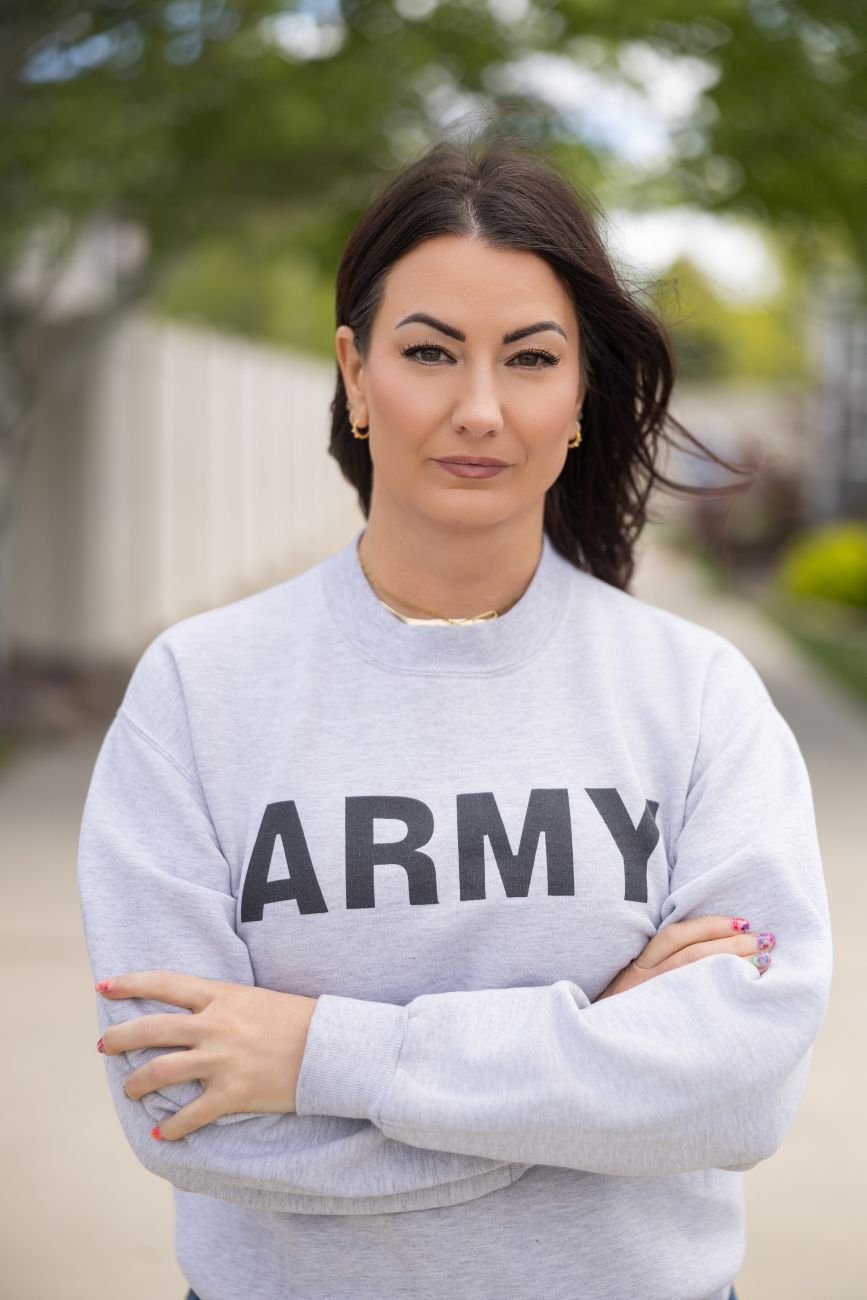 Knight in an Army sweatshirt