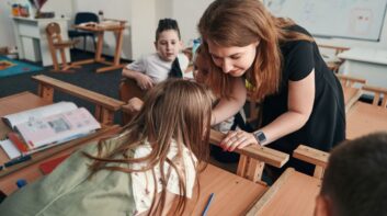 Teacher and students