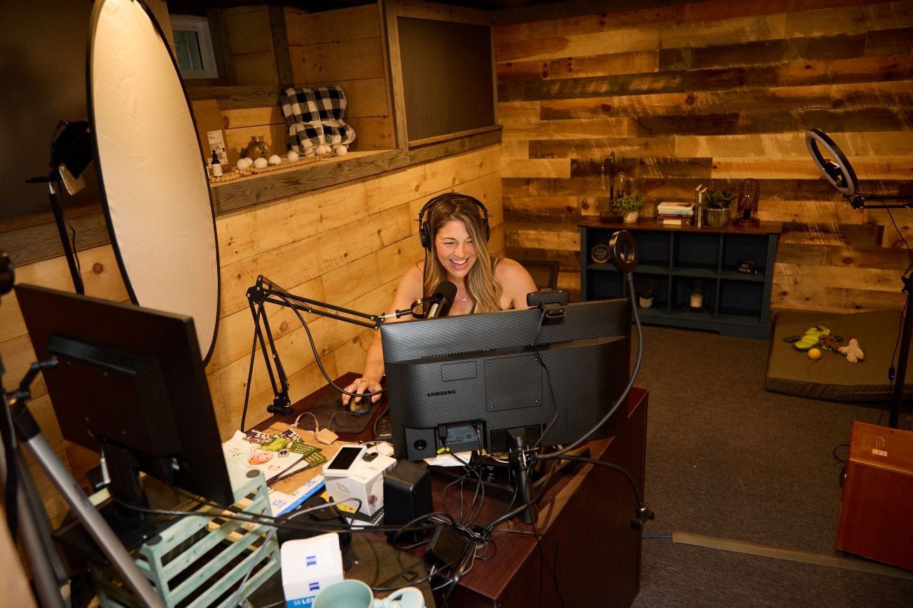 Cheryl Daley podcasting
