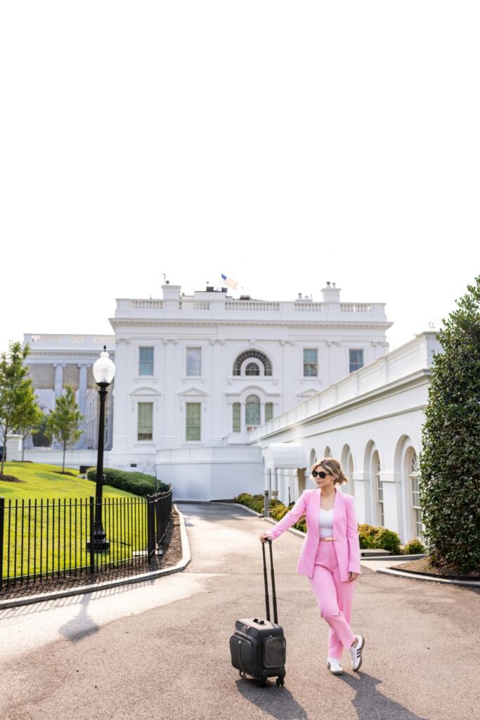 Danielle arriving to the White House