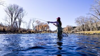 Female fly fisher