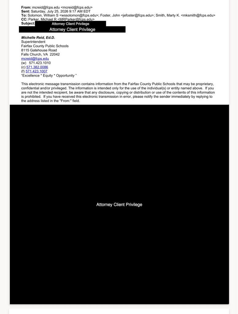 Redacted FCPS email