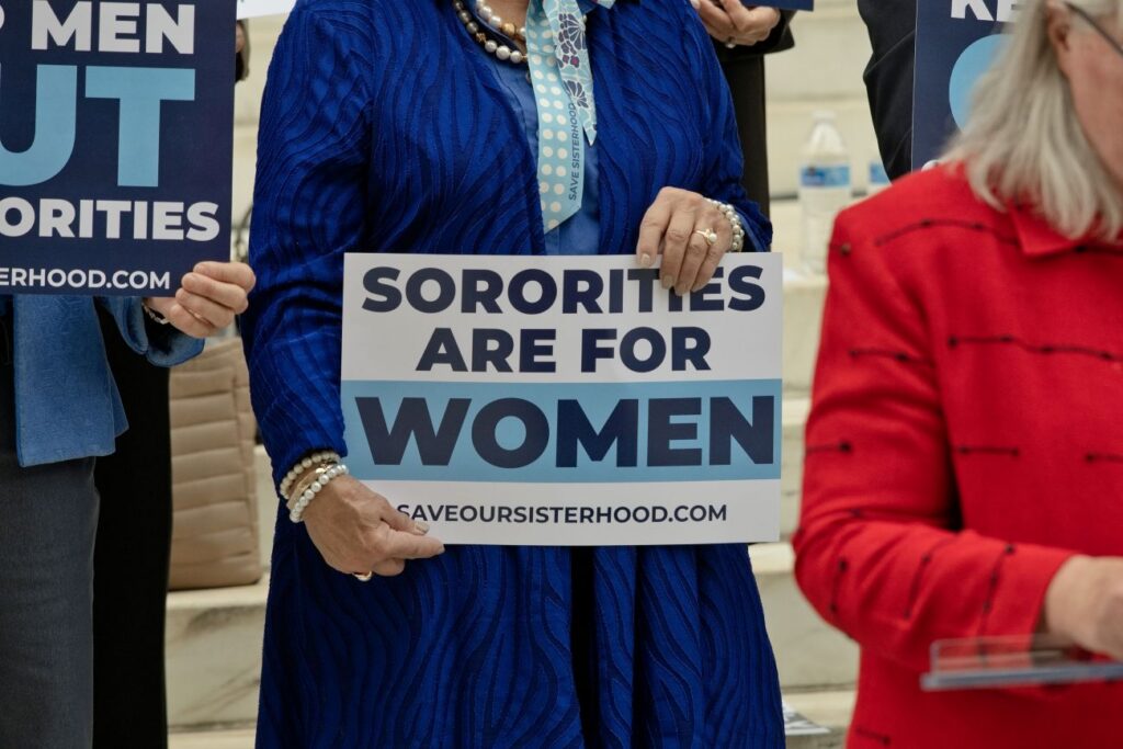 Sororities Are For Women sign